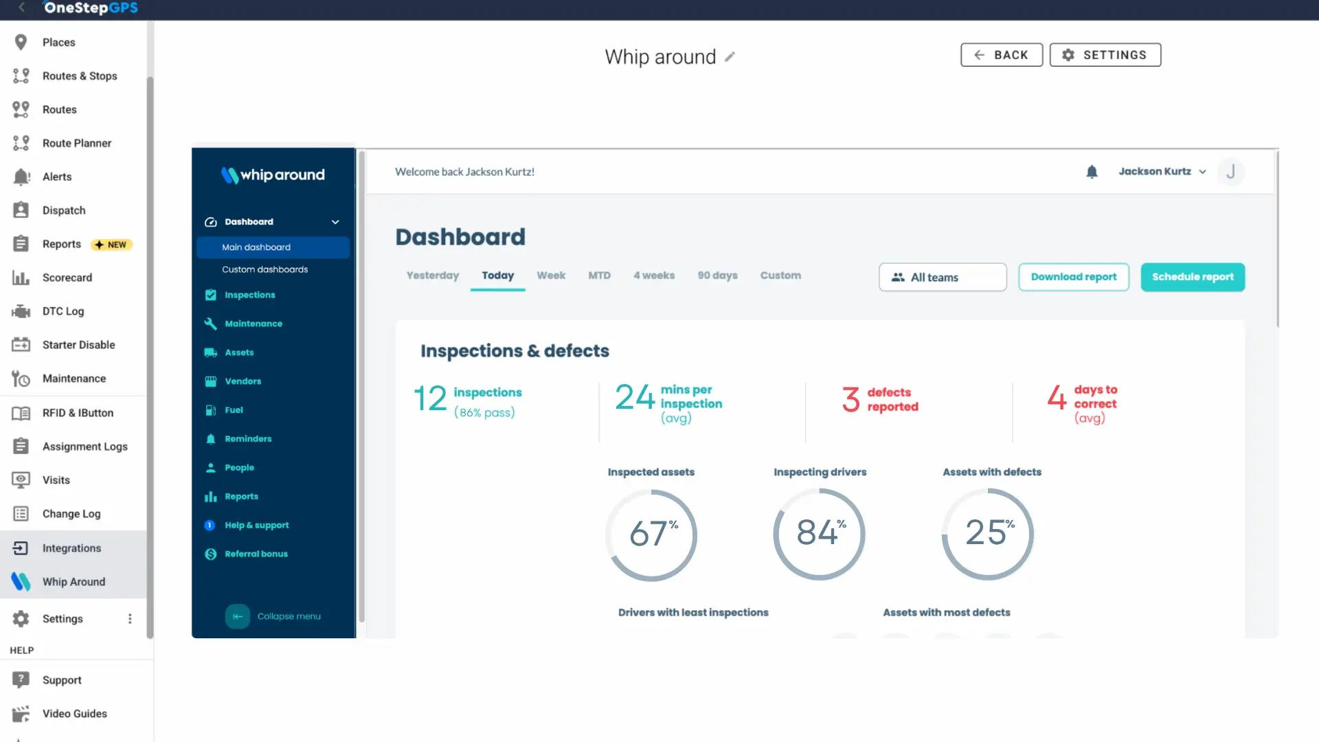 One Step GPS/Whip Around nested dashboard