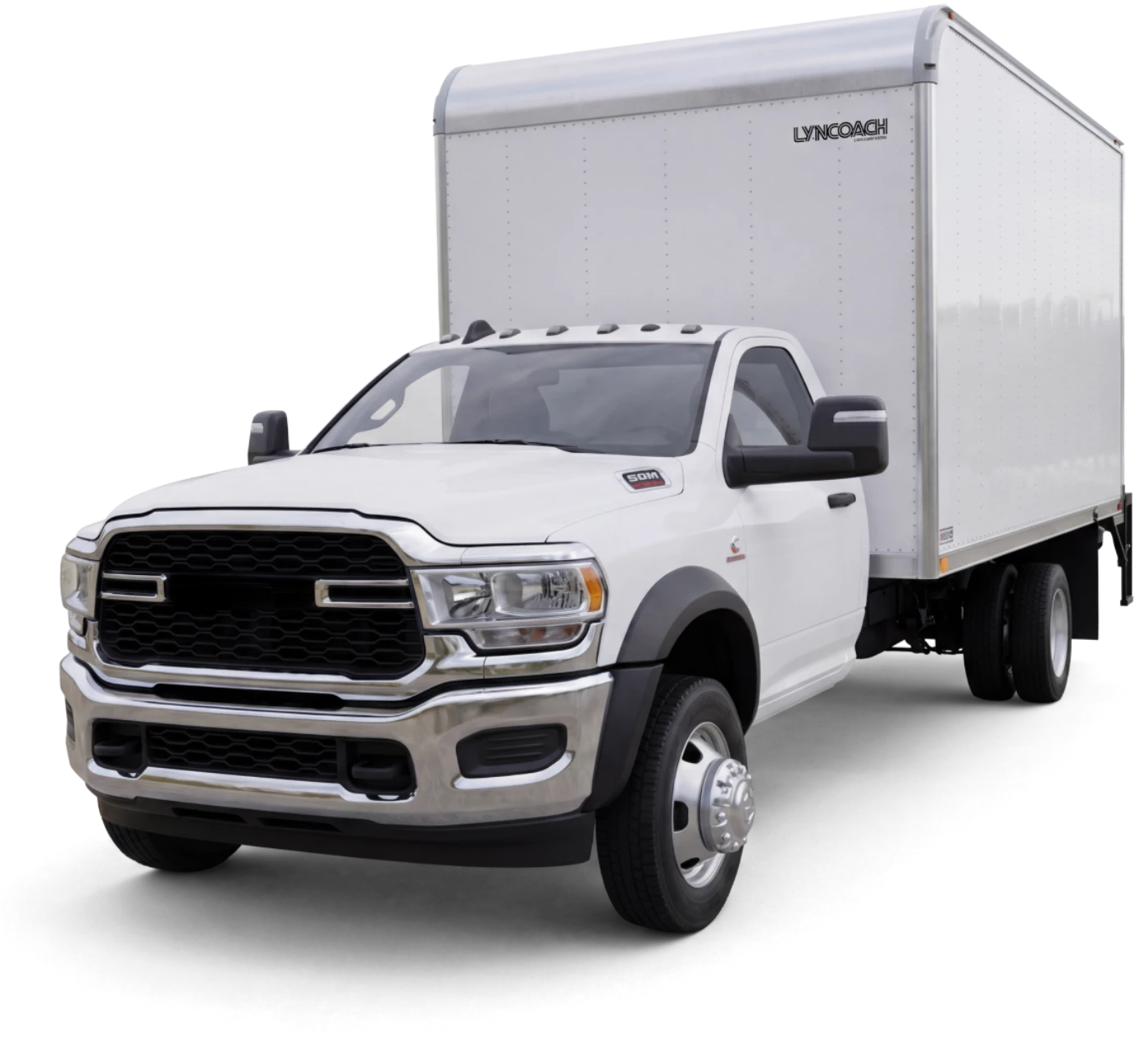 A white Ram box truck surrounded by feature callouts — 81+ prebuilt integrations, unlimited users with no per-seat cost, 30+ prebuilt reports, and a free documented open API — showing how One Step GPS fits an existing mid-sized software stack.
