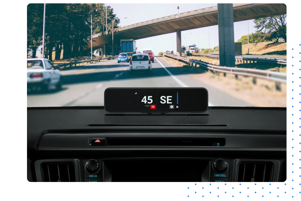 AI dashcam on dashboard
