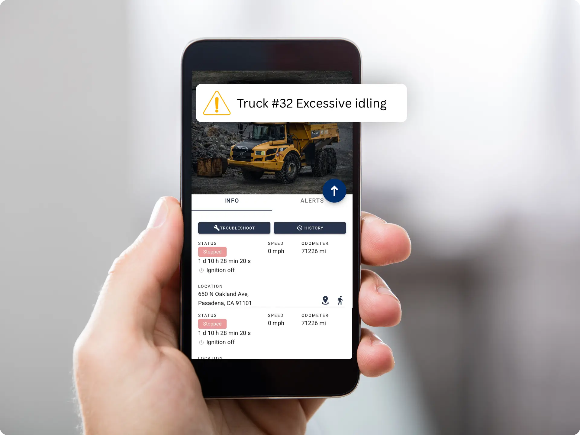 Excessive Idling Detection Alert