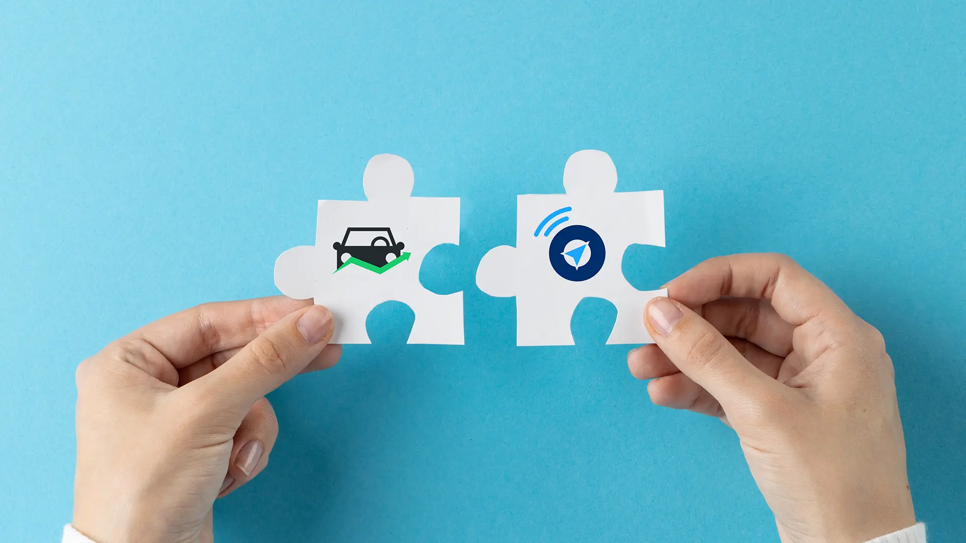 Illustration showing Fleetio and One Step GPS connecting as integrated systems