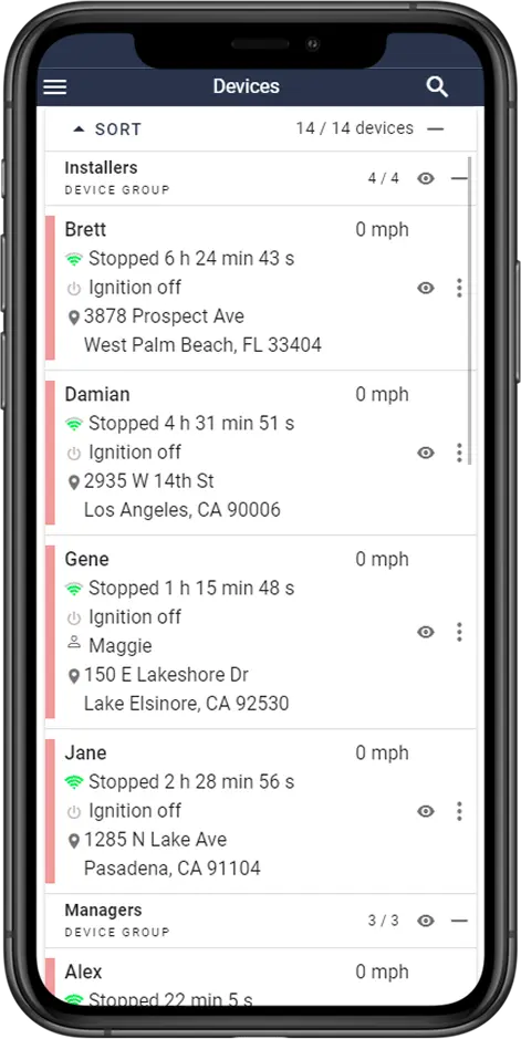 iPhone displaying the OSG mobile app