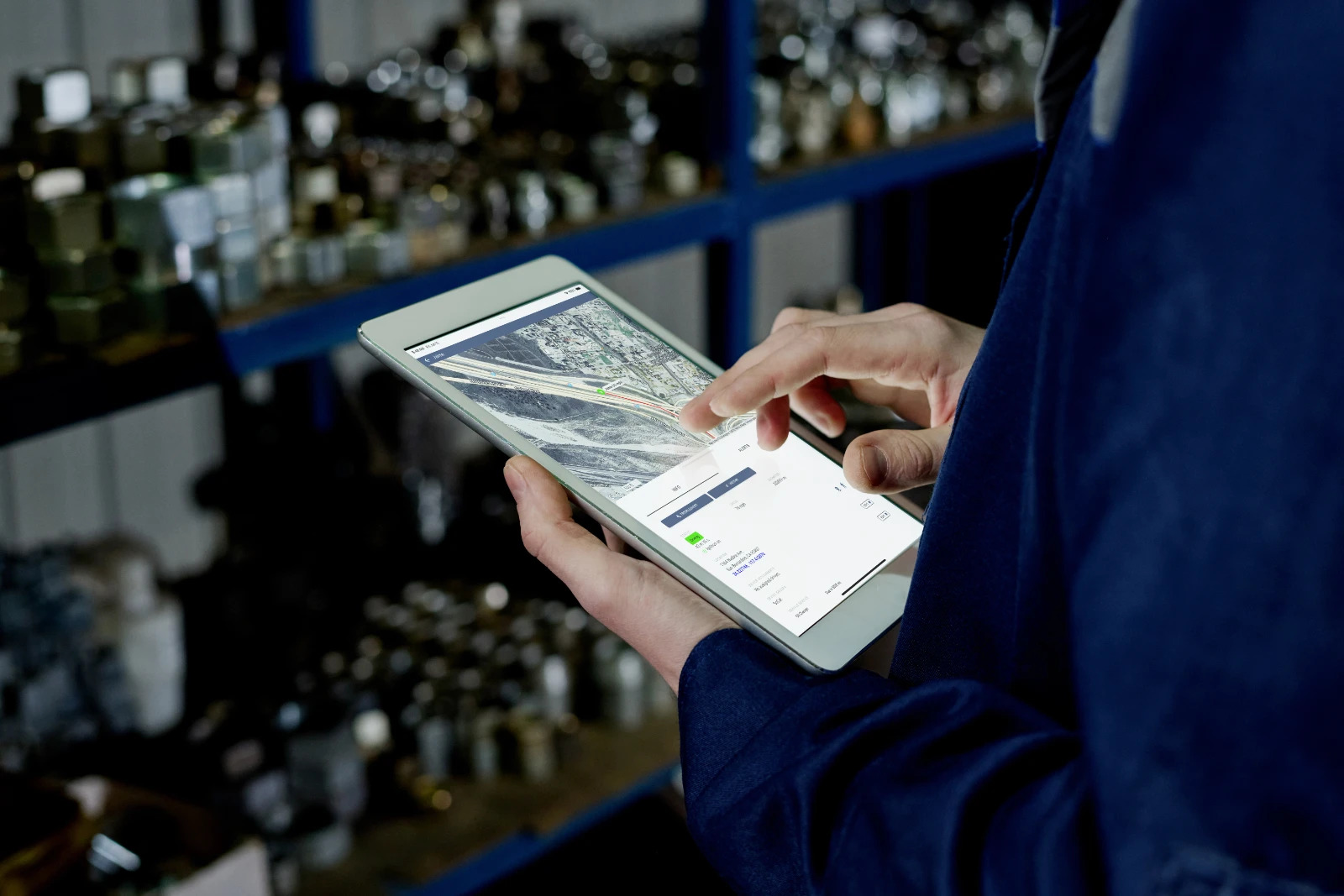 Fleet manager reviewing GPS tracking data and driver behavior reports on a tablet to improve fleet safety performance.
