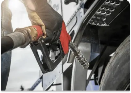 Close-up of a truck being refueled