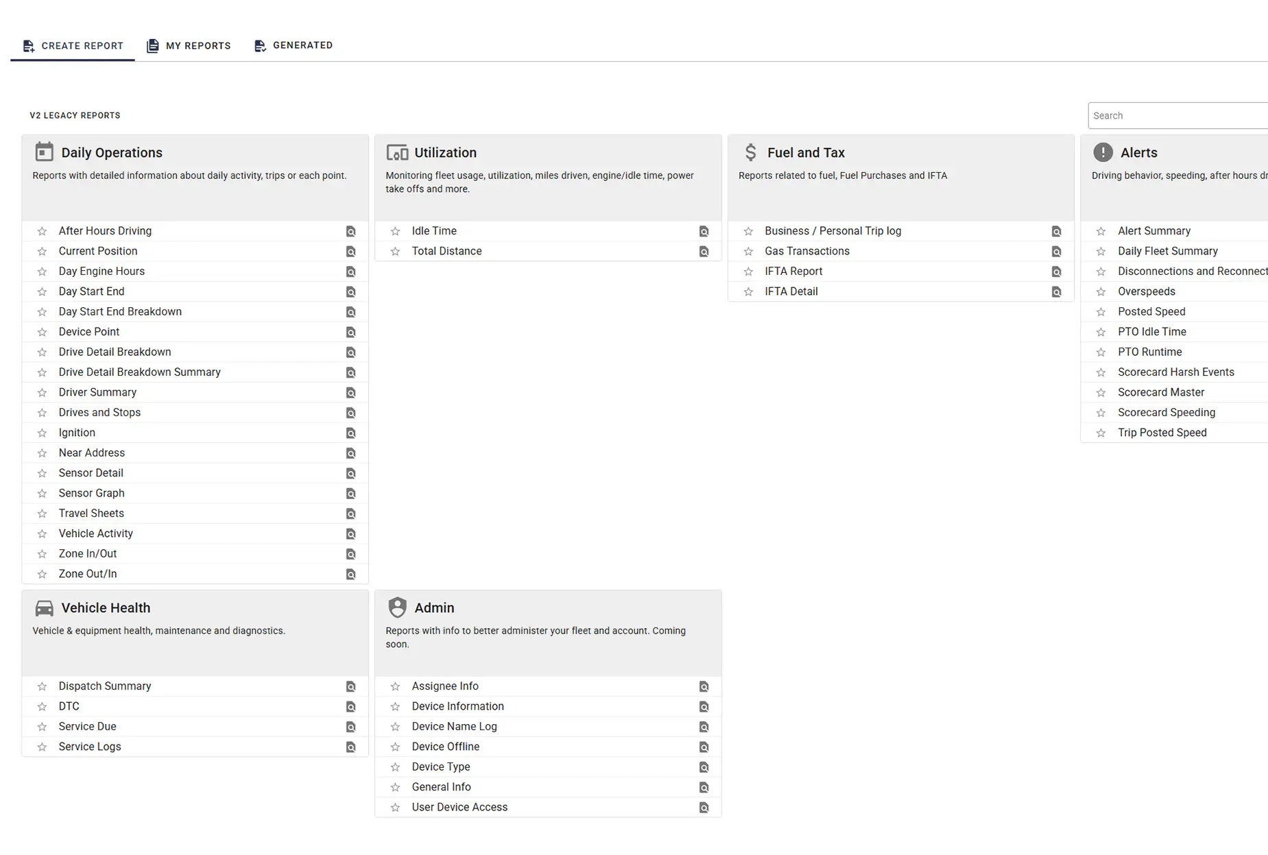One Step GPS Reports UI