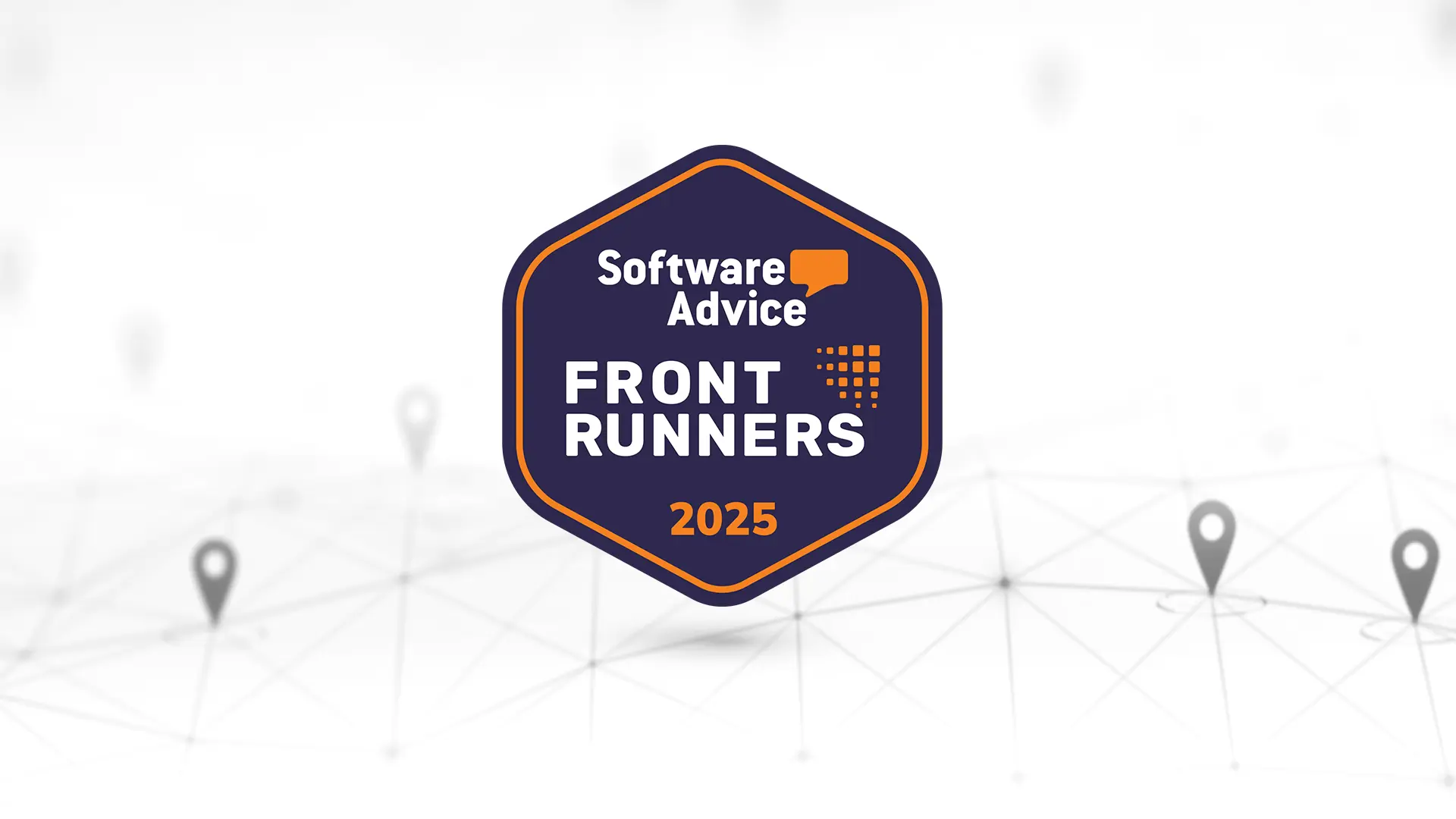 Software Advice Front Runners 2025 badge recognizing One Step GPS for its leading position in GPS software.