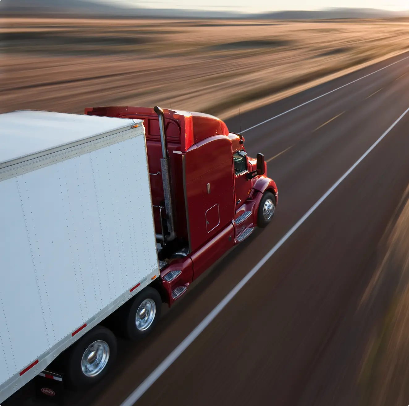 Truck driving on highway