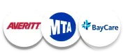 Logos of Averitt, MTA, BayCare