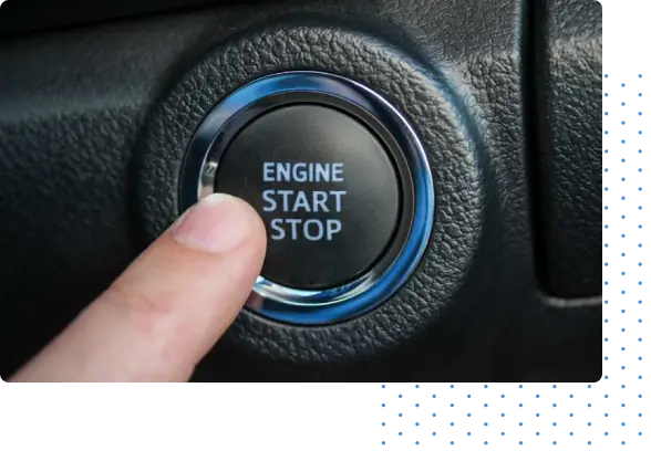 finger on engine start button