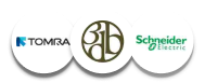 Logos of tomra, bdb, schneider