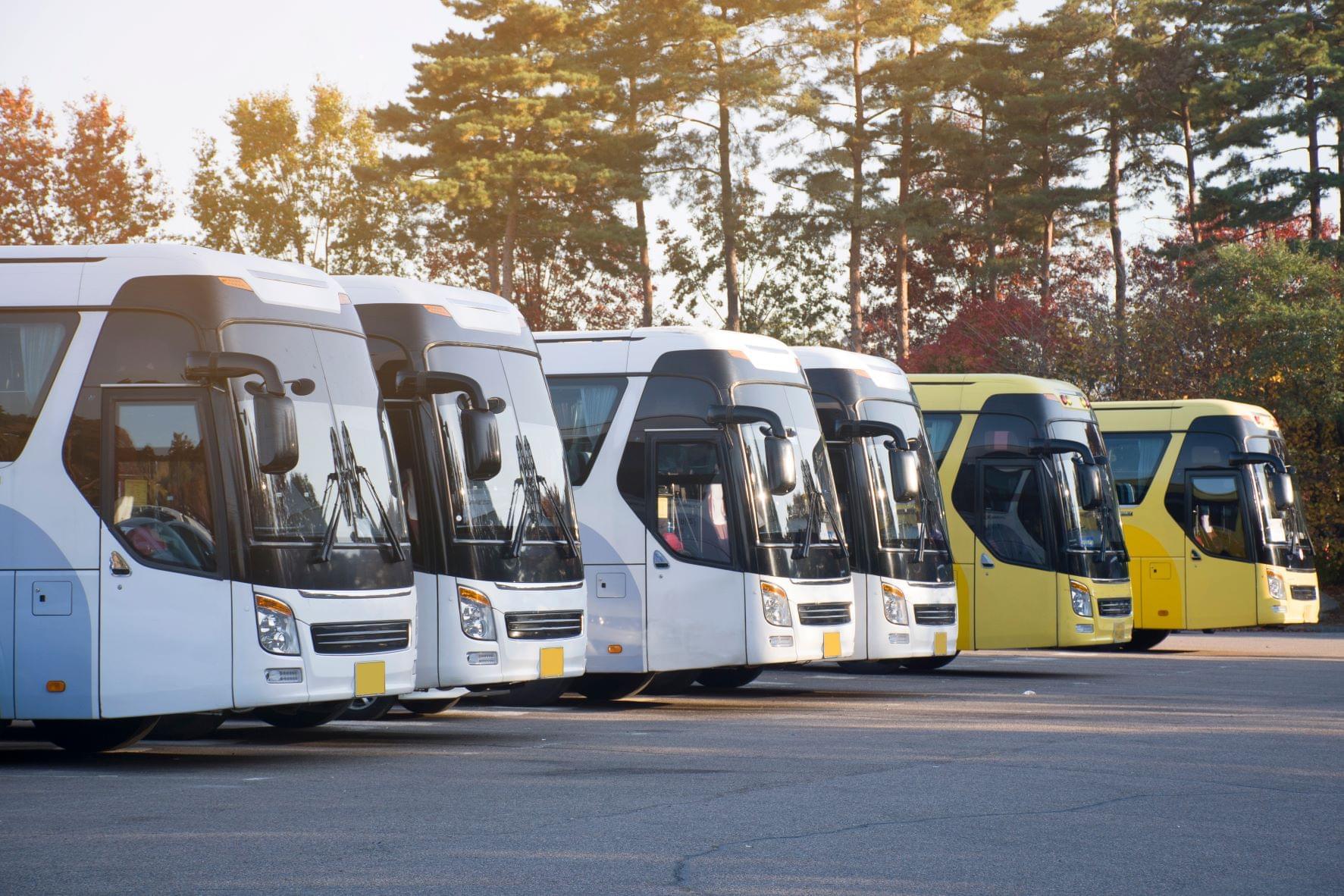 Bus Fleet With GPS Trackers