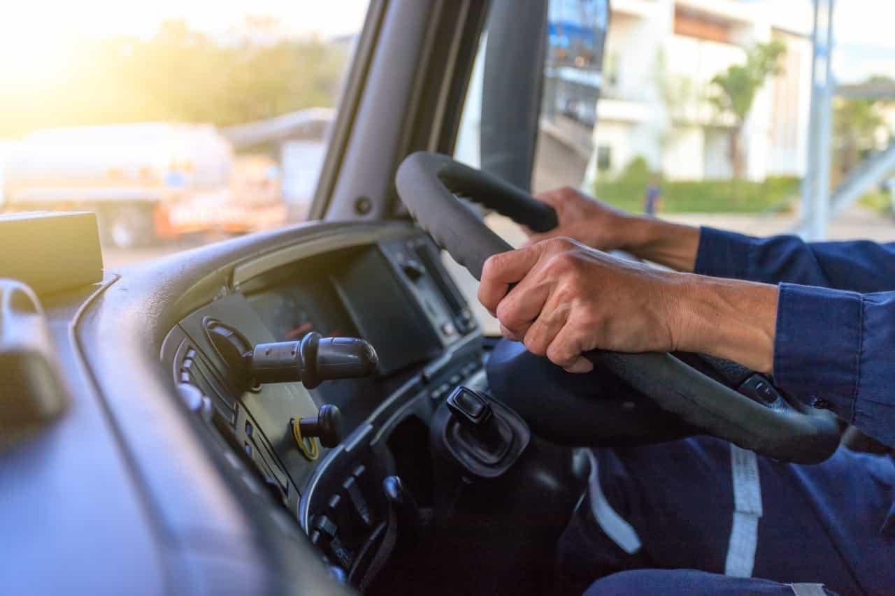 Inside of eld truck