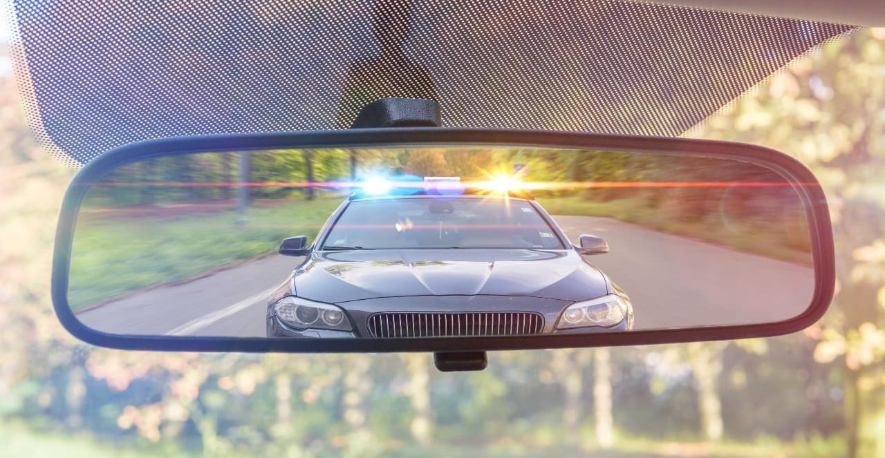 GPS tracking and law enforcement rear view mirror