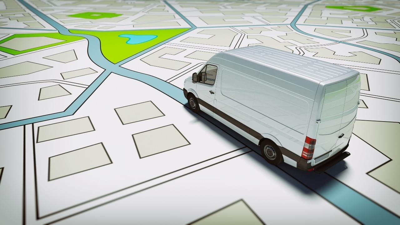 Delivery vehicle fleet tracking on a map
