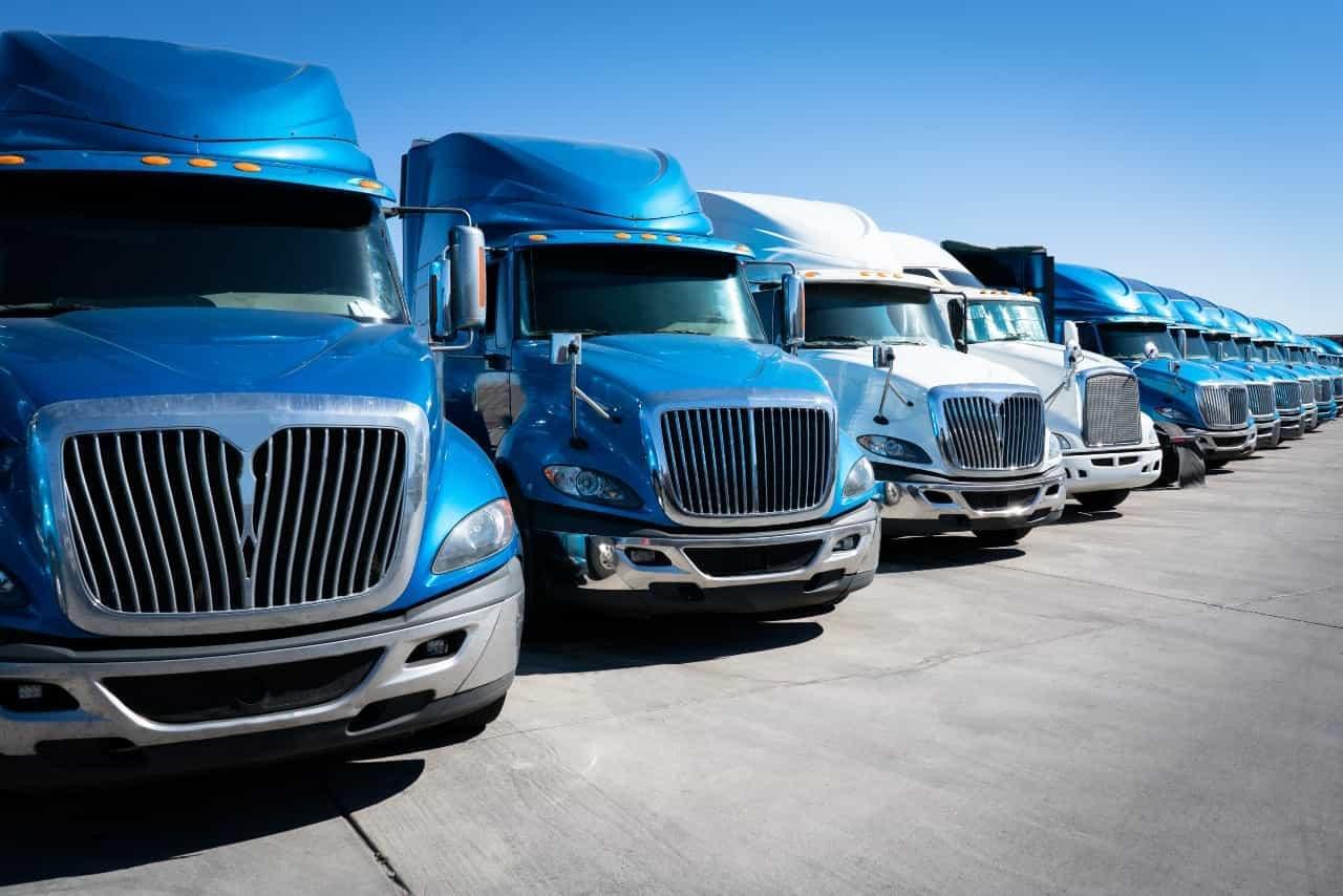 ELD Trucks lined up in a row