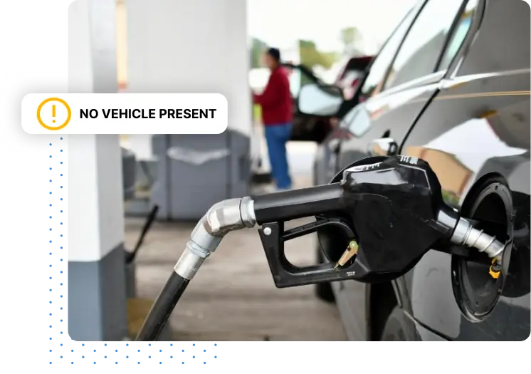 No vehicle present at gas pump