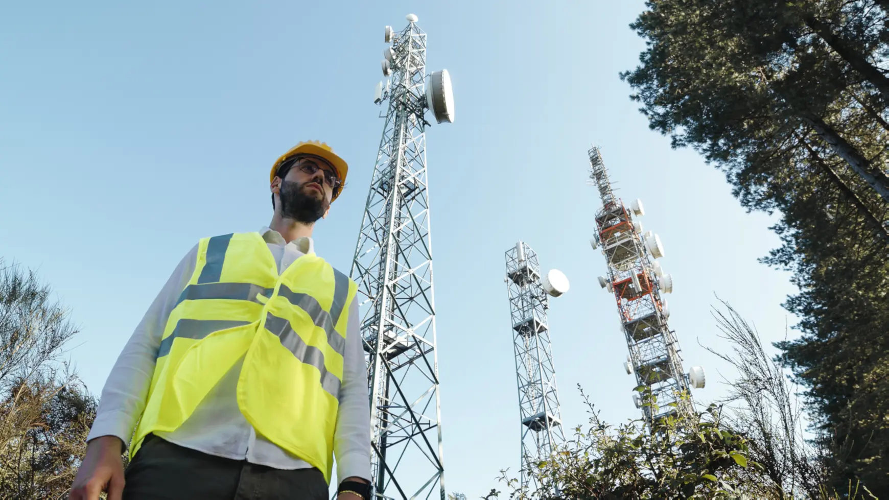 Man driving a utility tractor