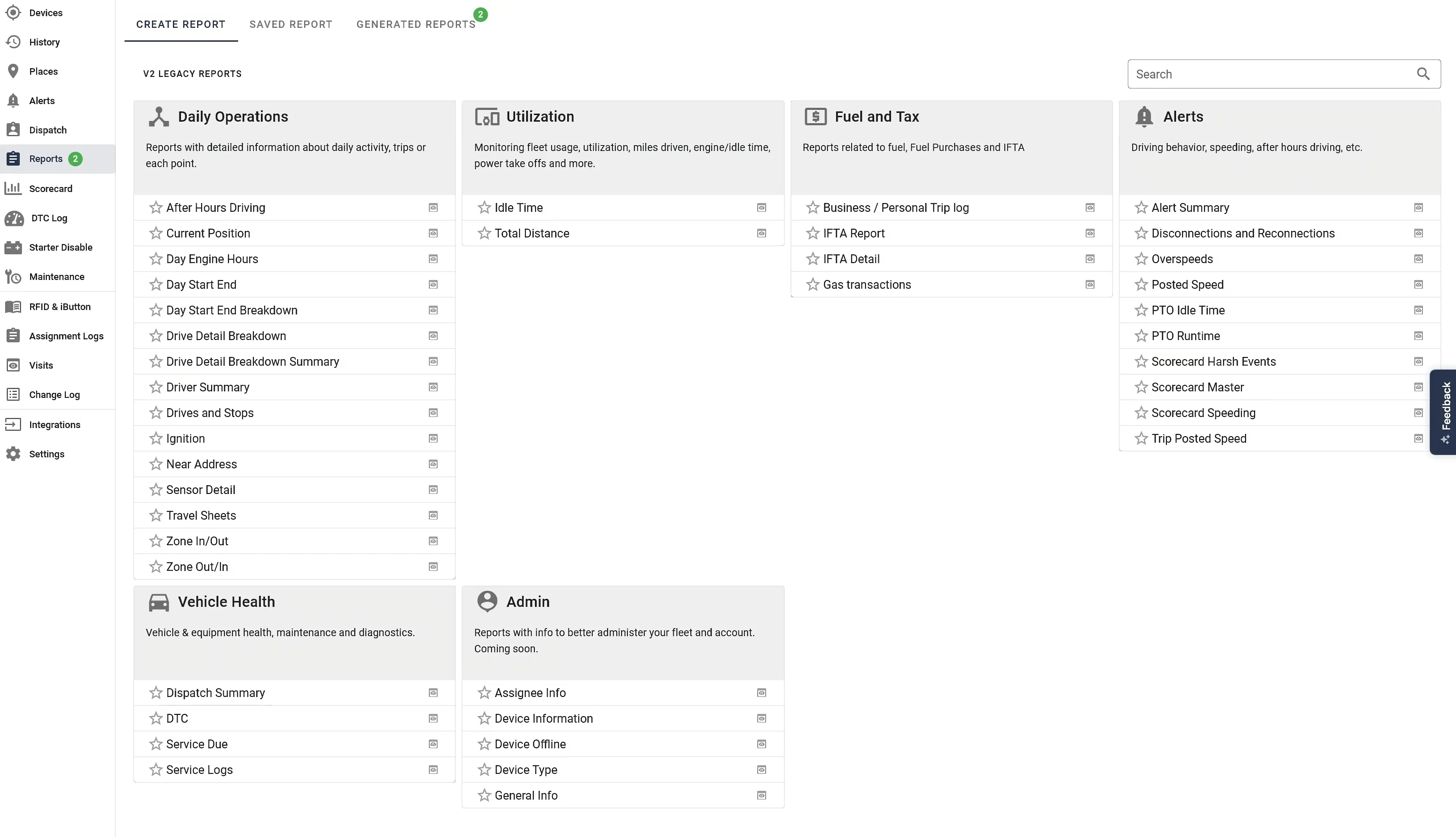 Screenshot of OSG platform showing report creation interface