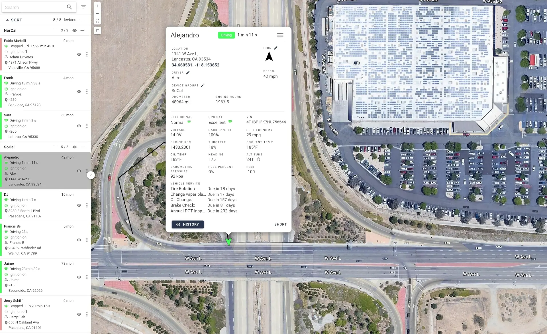Screenshot of OSG platform displaying accurate GPS tracking