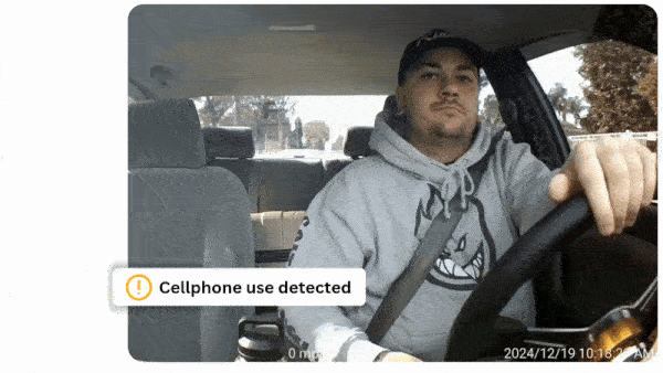 Person using cellphone in car